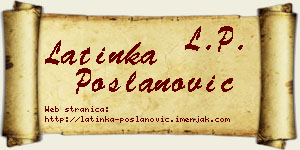Latinka Poslanović vizit kartica